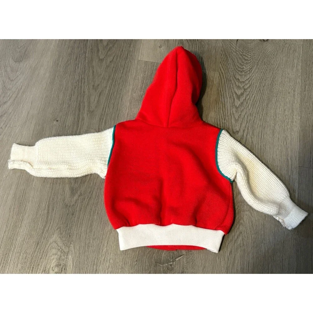 Vintage 80s Santa’s‎ Club boys hoodie hooded sweater size 3-6 months